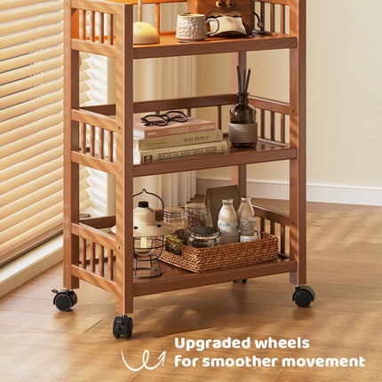 3 Tier Bamboo Storage Rack 50x30x82cm Sturdy for Kitchen Bathroom Organizer Use