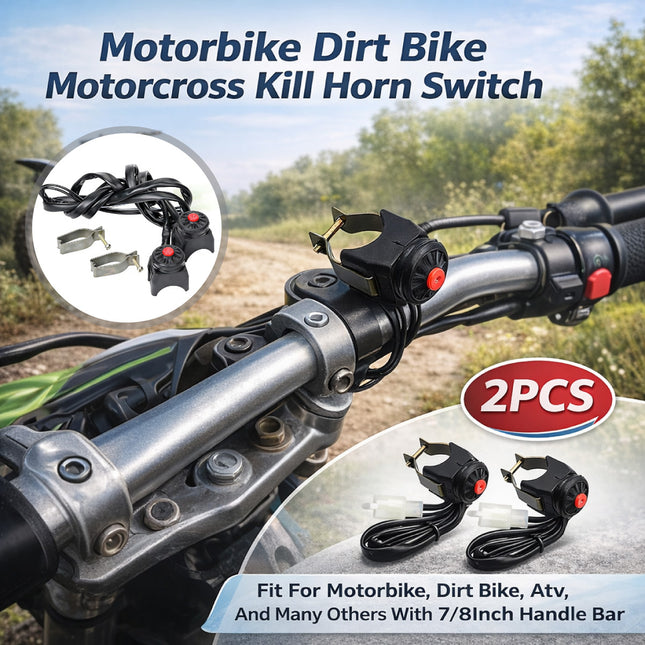 2PCS Off Road Motorcycle ATV Ignition Start Stop Kill Dot Switch Dirt Quad Bike