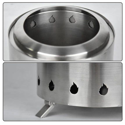 Outdoor Mini Tabletop Fire Pit Portable Low Smoke Stove with Stand for Camping