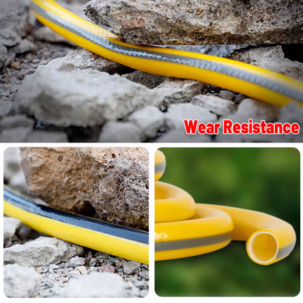 Heavy Duty Garden Hose Pipe Reel Reinforced Anti-kink Outdoor Hosepipe Yellow