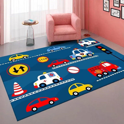 Cartoon Traffic Play Mat Kids Room Rug Car Track Game Floor Carpet Non Slip