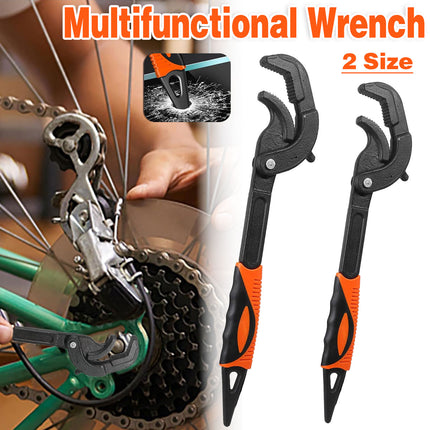 Pipe Wrench Quick Adjust Spanner Multi Functional Water Pipe Tool Heavy Duty