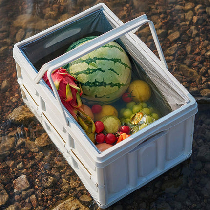 Camping Folding Car Trunk Storage Box Wooden Lid Outdoor Fishing Organizer Box