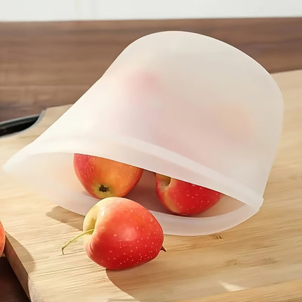 3Pcs Food-Grade Silicone Storage Bags With Zip Seal Reusable Freezer Pouch Use