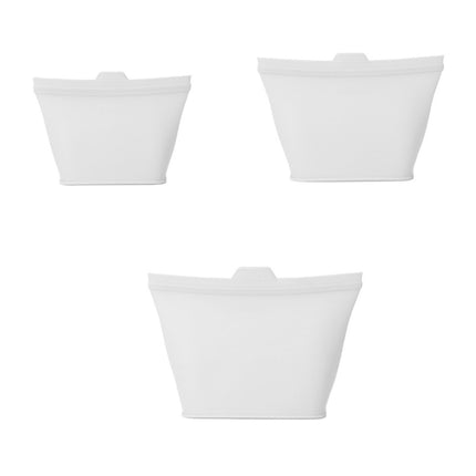 3Pcs Food-Grade Silicone Storage Bags With Zip Seal Reusable Freezer Pouch Use