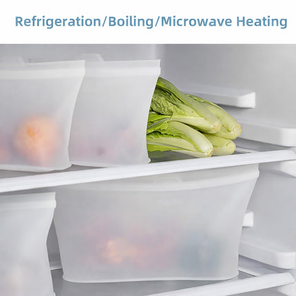 3Pcs Food-Grade Silicone Storage Bags With Zip Seal Reusable Freezer Pouch Use