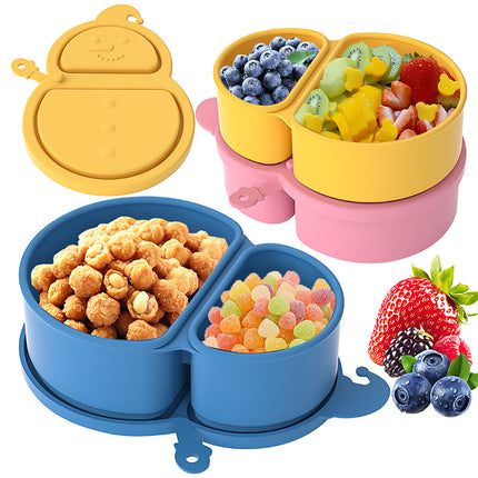 5Pcs Kids Double Compartment Snack Container Portable Snack Boxes with Lids