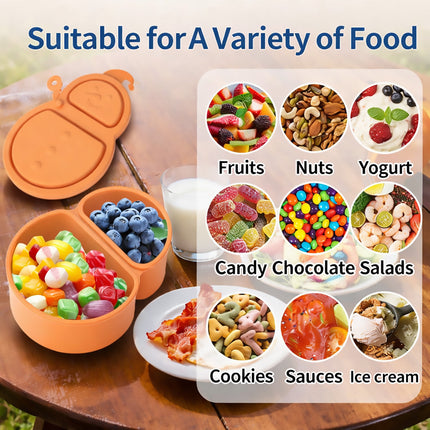 5Pcs Kids Double Compartment Snack Container Portable Snack Boxes with Lids