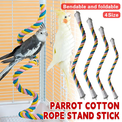 U Shaped Parrot Cotton Rope Climbing Toy Perch Stand for Bird Cage