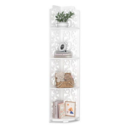 4-Tier Corner Shelf Freestanding Storage Rack Large Capacity for Toilet Kitchen