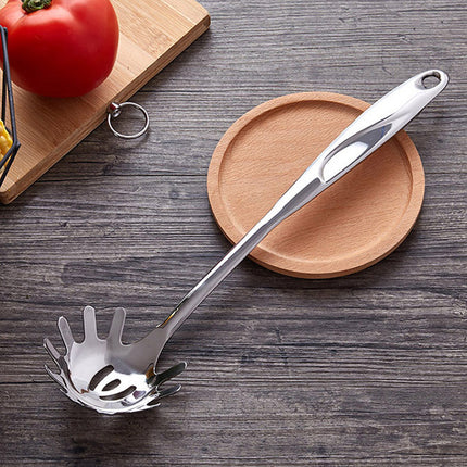 Stainless Steel Pasta Server Cooking Tool Spaghetti Spoon Fork Kitchen Utensil