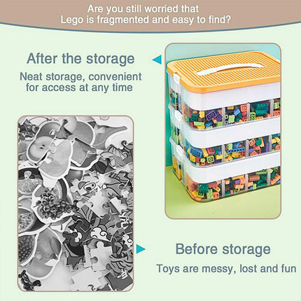 3Layer Storage Box Large Capacity Toy Organizer Building Block Storage Container