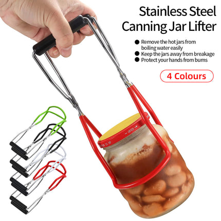 Stainless Steel Canning Jar Lifter Anti-Slip Lifting Tongs Gripper Anti-scalding