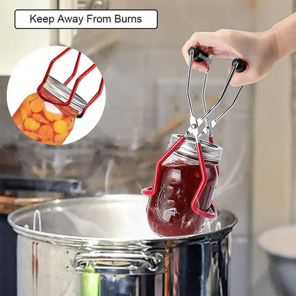 Stainless Steel Canning Jar Lifter Anti-Slip Lifting Tongs Gripper Anti-scalding