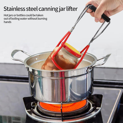 Stainless Steel Canning Jar Lifter Anti-Slip Lifting Tongs Gripper Anti-scalding