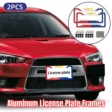 2pcs Aluminium Alloy License Plate Frame Number Plate Bezel Car Accessories