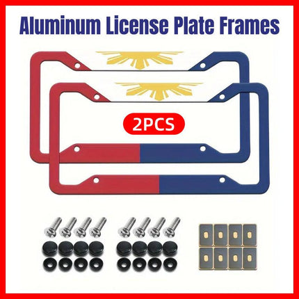 2pcs Aluminium Alloy License Plate Frame Number Plate Bezel Car Accessories