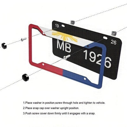 2pcs Aluminium Alloy License Plate Frame Number Plate Bezel Car Accessories