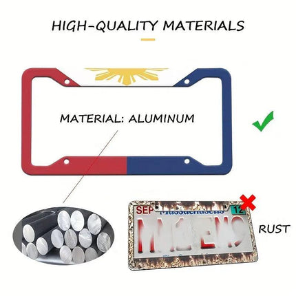 2pcs Aluminium Alloy License Plate Frame Number Plate Bezel Car Accessories