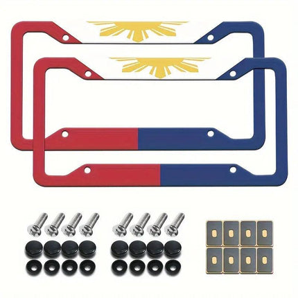 2pcs Aluminium Alloy License Plate Frame Number Plate Bezel Car Accessories
