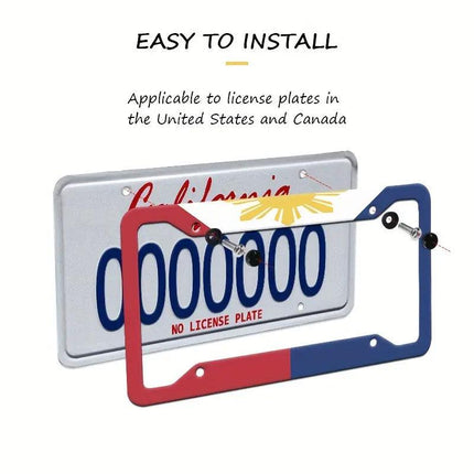 2pcs Aluminium Alloy License Plate Frame Number Plate Bezel Car Accessories