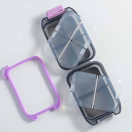 Small Pill Case Vitamin Holder Container 6/10Compartments Double Layer Holder