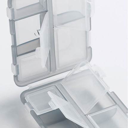 Small Pill Case Vitamin Holder Container 6/10Compartments Double Layer Holder