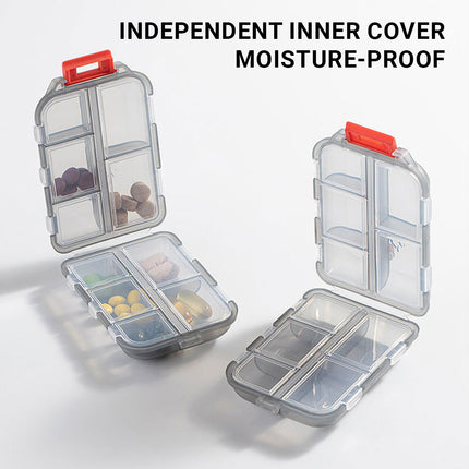 Small Pill Case Vitamin Holder Container 6/10Compartments Double Layer Holder