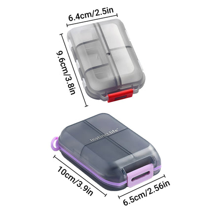 Small Pill Case Vitamin Holder Container 6/10Compartments Double Layer Holder