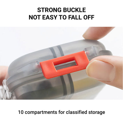 Small Pill Case Vitamin Holder Container 6/10Compartments Double Layer Holder