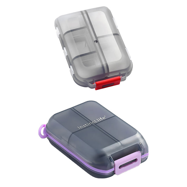 Small Pill Case Vitamin Holder Container 6/10Compartments Double Layer Holder