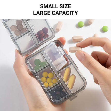 Small Pill Case Vitamin Holder Container 6/10Compartments Double Layer Holder