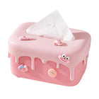Cream Tissue Box Desktop Paper Holder Decorative Cardboard Napkin Storage Case