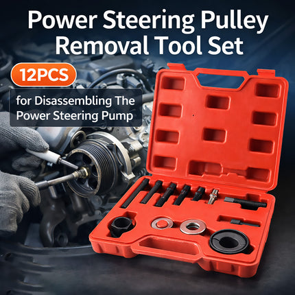 12PCS Power Steering Wheel Pulley Removal Tool Professional Automotive Repair
