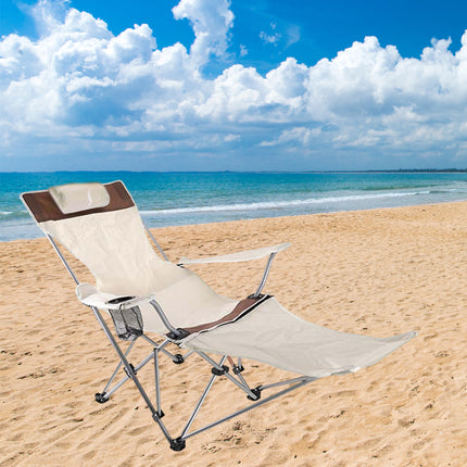 Outdoor Folding Recliner Portable Beach Camping Chair for Sitting and Lying