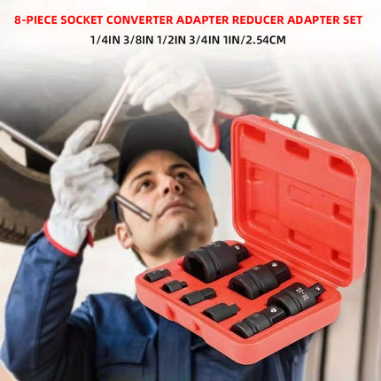 8Pcs Impact Socket Adapter and Reducer Set Conversion Ratchet Spanner Kit