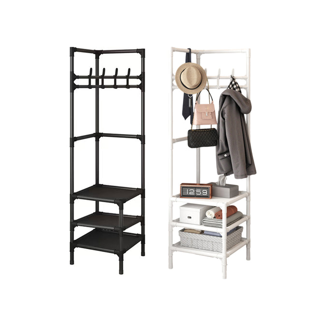 Corner Shelf Storage Rack Coat Hat Rack Multi Functional for Living Room Bedroom
