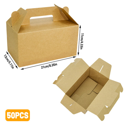 50PCS Fried Chicken Box Kraft Paper Takeaway Packaging Portable Food Container