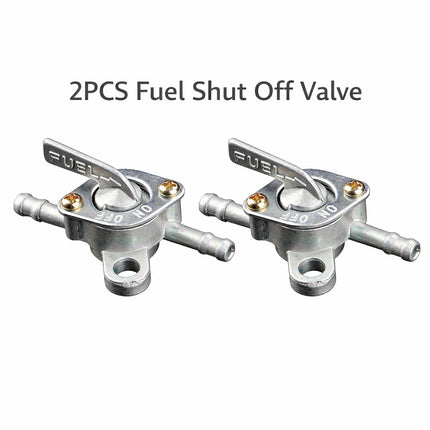 2Pcs Fuel Valve Switch GY6 50-150cc ATV Moped Inline Fuel Tap Inlet Outlet