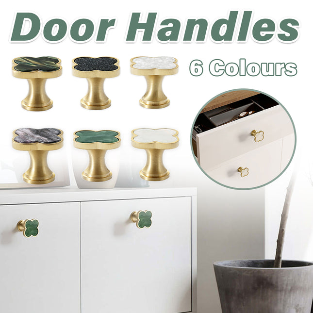 Four Leaf Clover Cabinet Handle Single Hole Vintage Pull for Drawer Door Closet