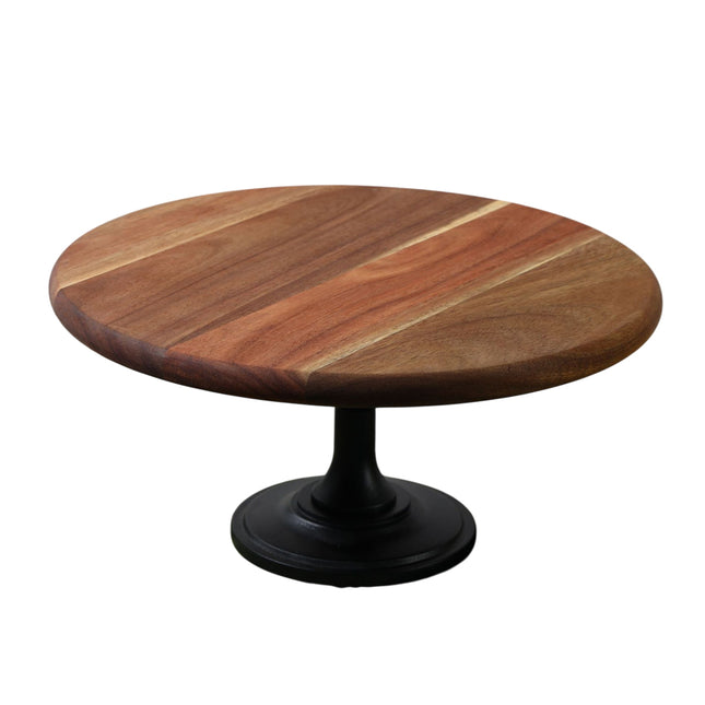 Wooden Cake Display Stand 11.8 Inch Round Aesthetic for Dessert Party Wedding