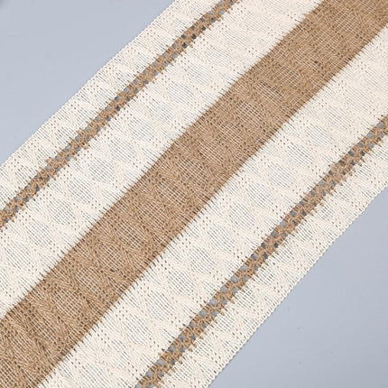 Cotton Linen Table Runner with Knot Tassel Bed End Towel Long Tablecloth Mat