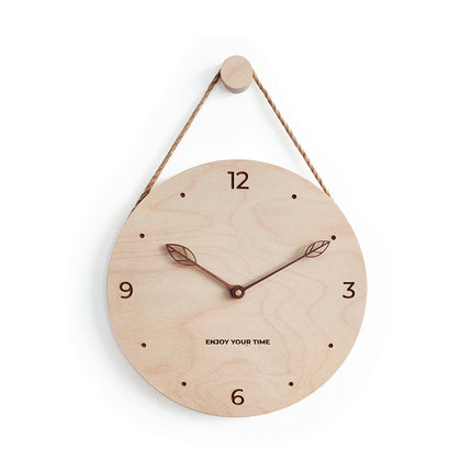 Creative Fashionable Log Wall Clock Natural Wood Colour Silent for Home Decor