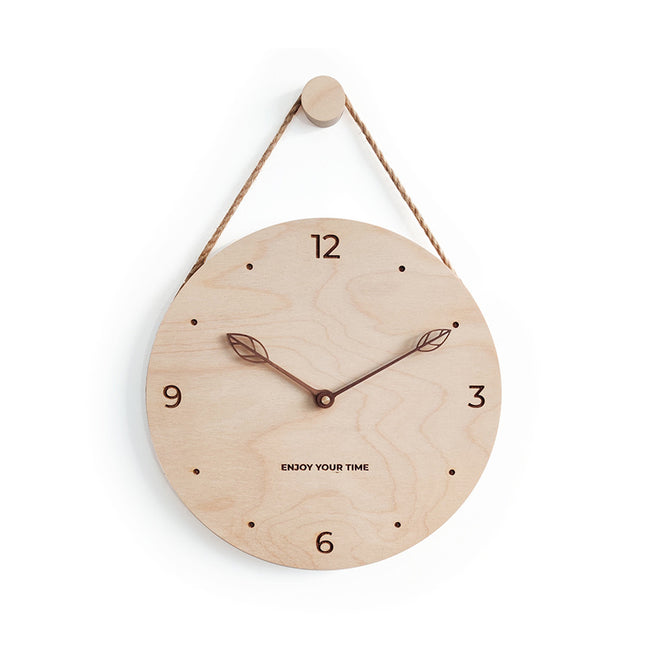 Creative Fashionable Log Wall Clock Natural Wood Colour Silent for Home Decor