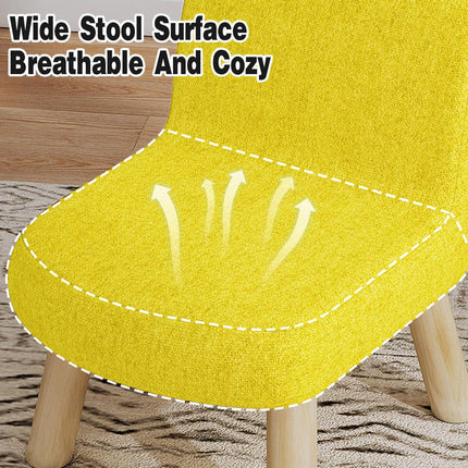 Fabric Ottoman Foot Stool Rest Pouffe Padded Footstool with Wood Storage Seat