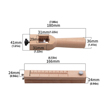 Wooden Leather Strip Cutter Belt Cord Cutting Tool For Craft Rope Making Work
