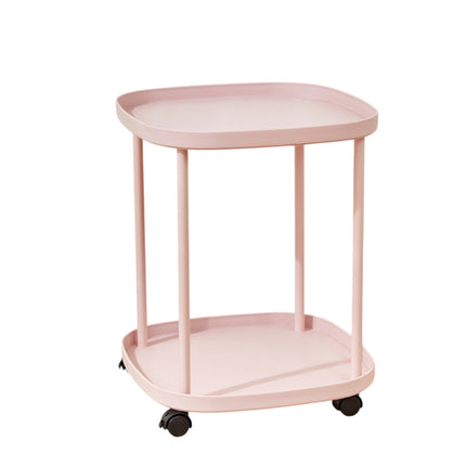 2 Tier Mobile Side Table Coffee Table with Storage Shelf Living Room Furniture