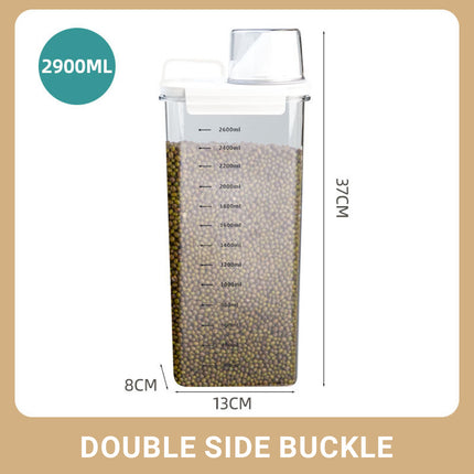 Sealed Household Grain Storage Box Transparent Rice Bucket Kitchen Storage