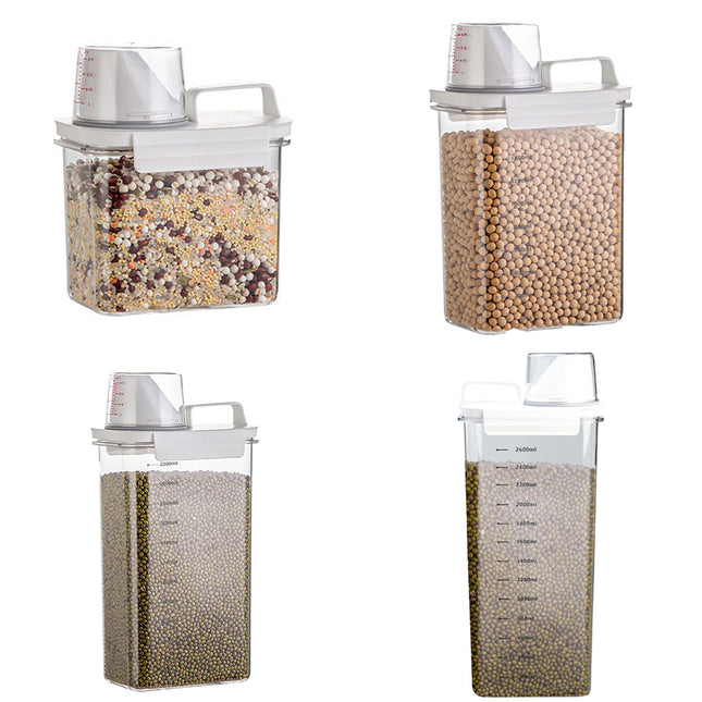 Sealed Household Grain Storage Box Transparent Rice Bucket Kitchen Storage