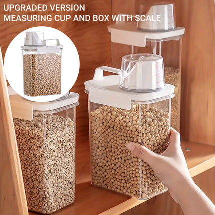 Sealed Household Grain Storage Box Transparent Rice Bucket Kitchen Storage